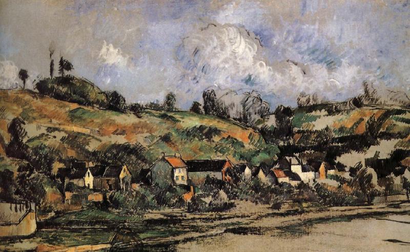 Paul Cezanne Pang Schwarz map of the villages near oil painting picture